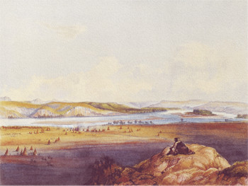 Historic painting of the Missouri River