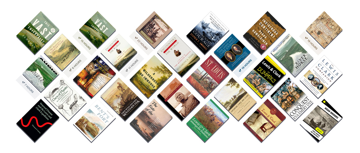 An array of books in the William P. Sherman Digital Library